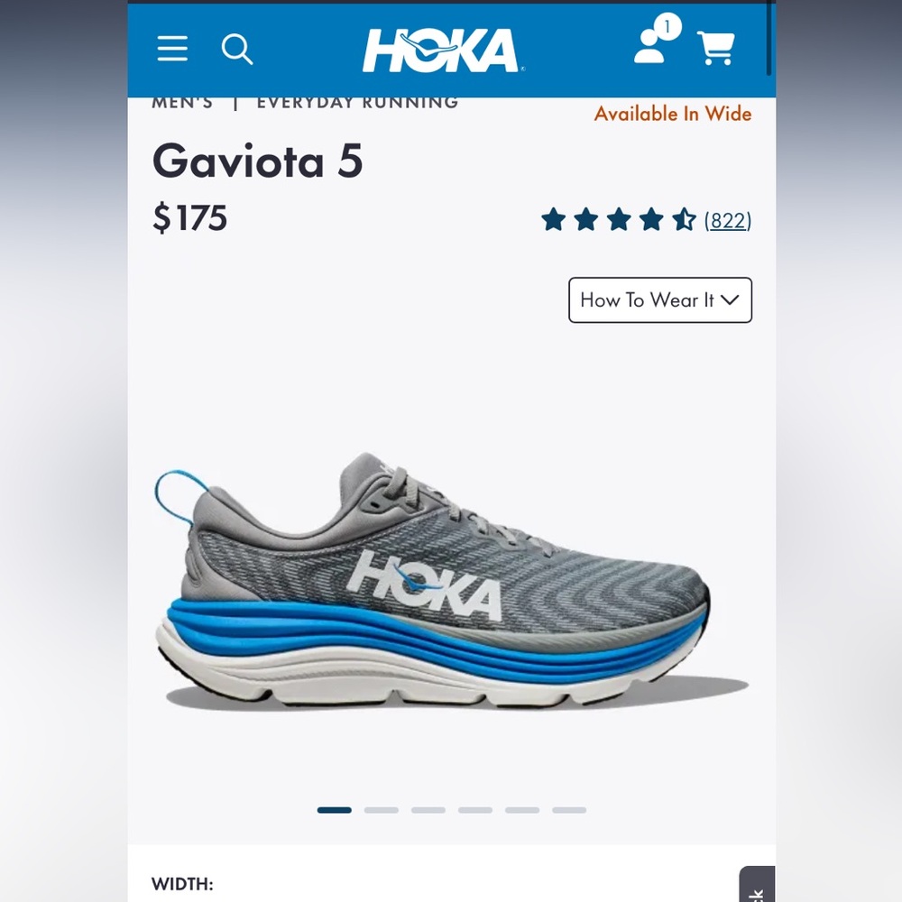 Men’s Hoka Gaviota 5 Limestone/Diva Blue